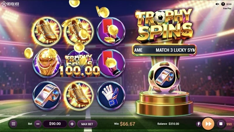 Trophy Spins World Cup 26 — reizinātāju izmaksa Baller Bonus