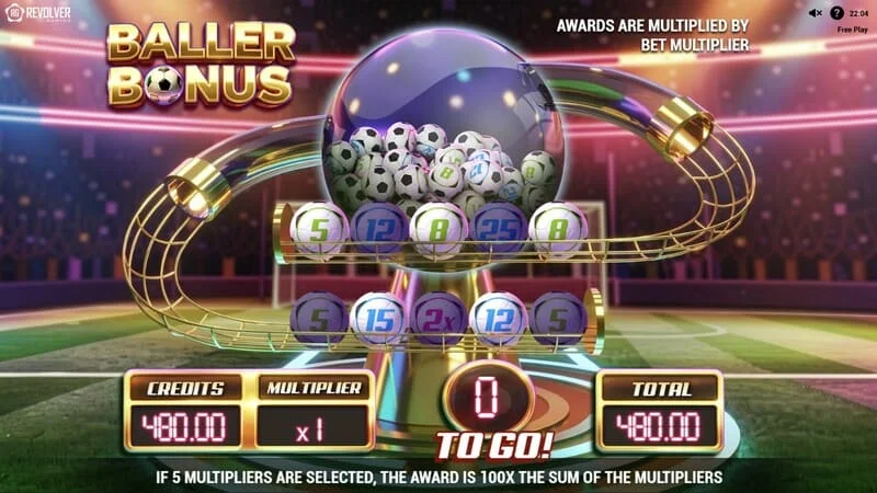 Trophy Spins World Cup 26 — Baller Bonus kārtas sākšana